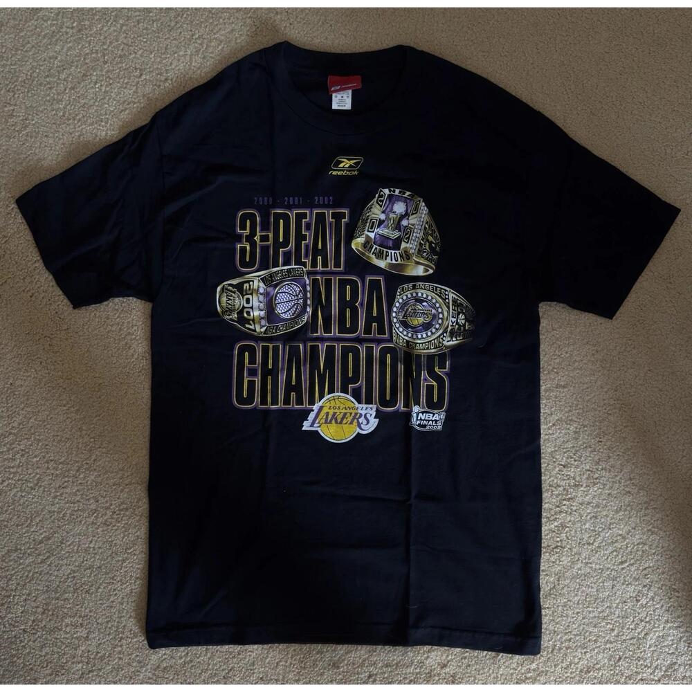 Los Angeles Lakers T-Shirt 3 Peat Nba Champions Usa Medium